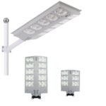 3000watts LED Solar street light mounted on a pole with1000Watts and 3000Watts of the light illustrated below